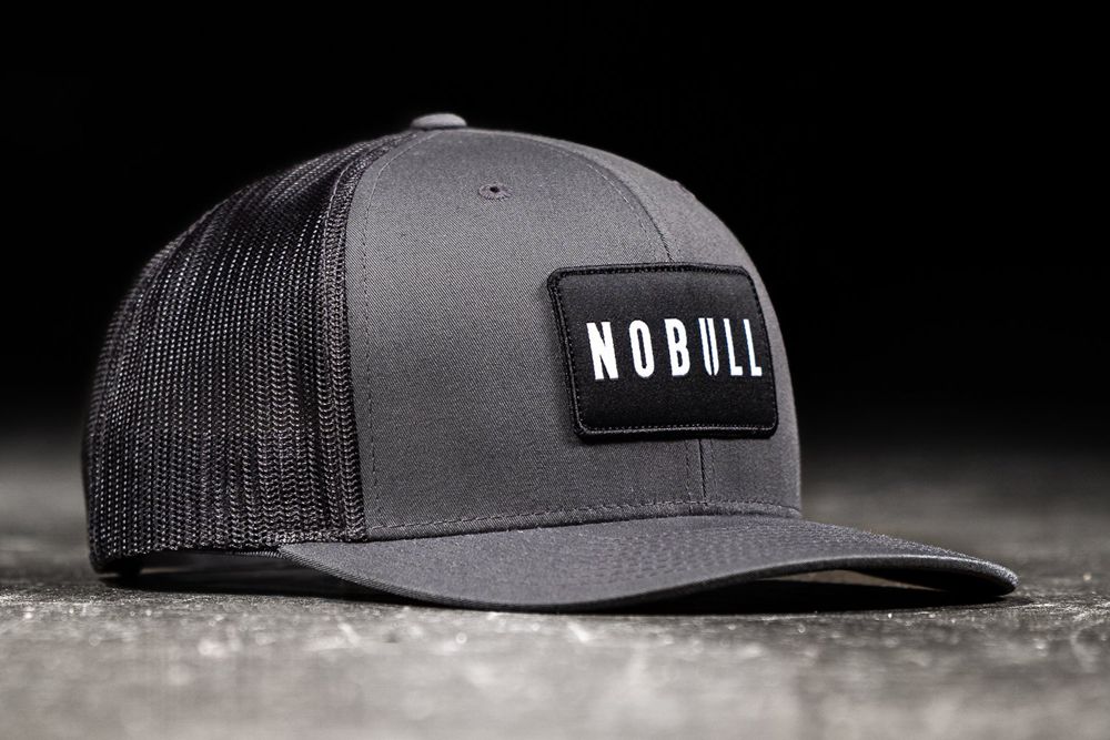 NOBULL Curved-Brim Trucker Hats - Dark Grey - Ireland (3076LJWGZ)